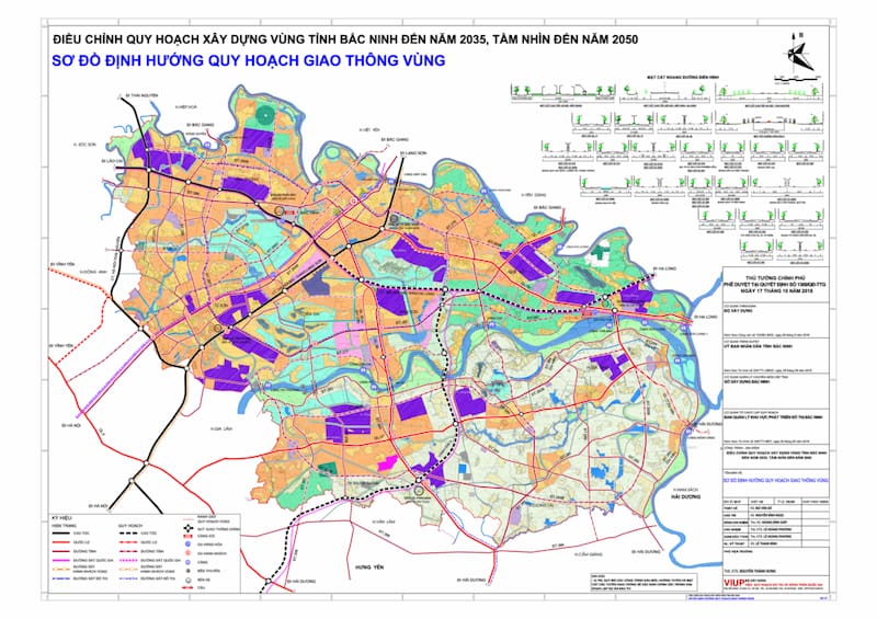 Bản đồ chi tiết kế hoạch quy hoạch giao thông thành phố Bắc Ninh