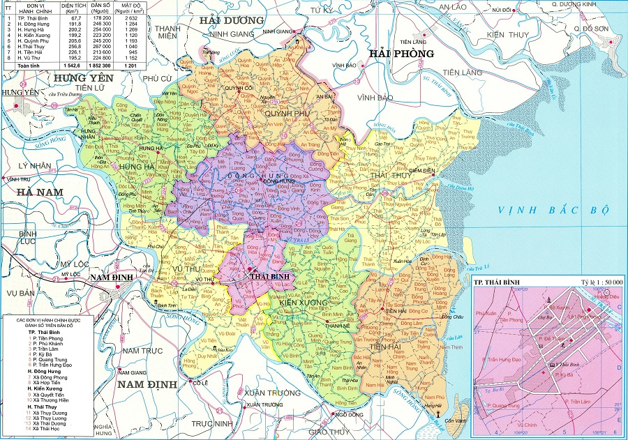 Bản đồ Thái Bình cập nhật mới nhất năm 2022