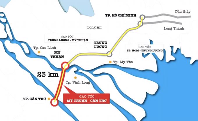 Bản đồ cao tốc Trung Lương - Mỹ Thuận - Cần Thơ