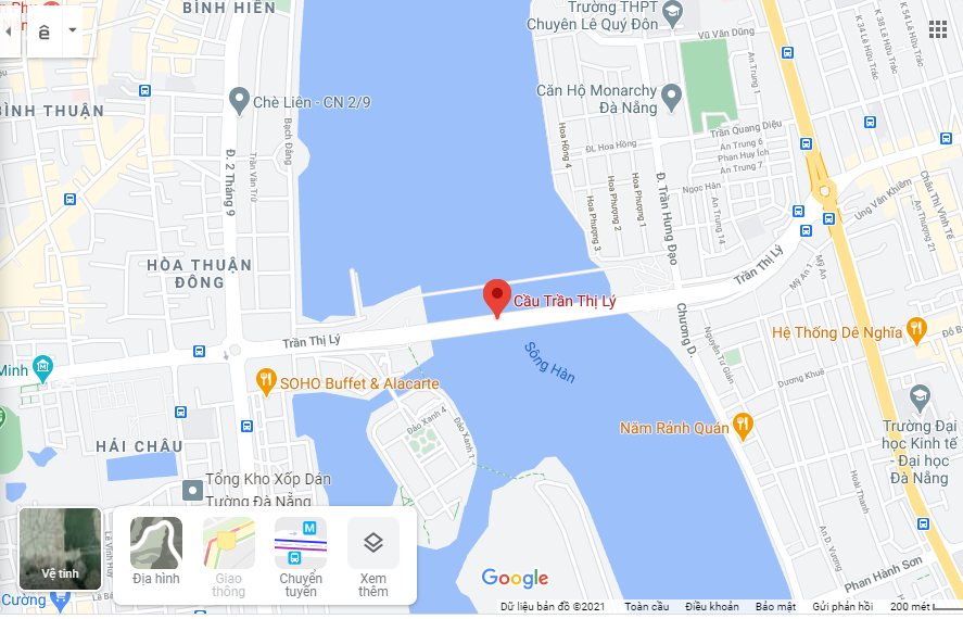 Vị trí địa lý hầm chui cầu Trần Thị Lý Đà Nẵng
