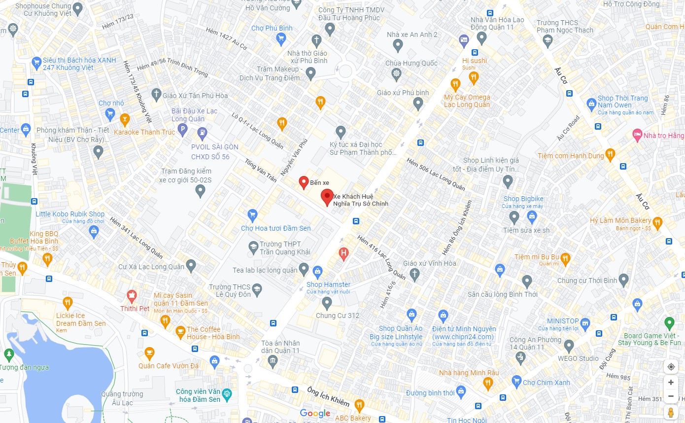 Địa chỉ của bến xe Huệ Nghĩa, cách các địa điểm trung tâm bao xa?