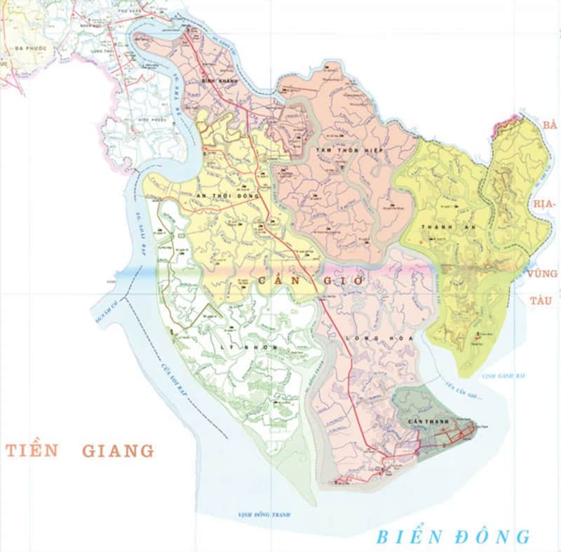 Bản đồ huyện Cần Giờ