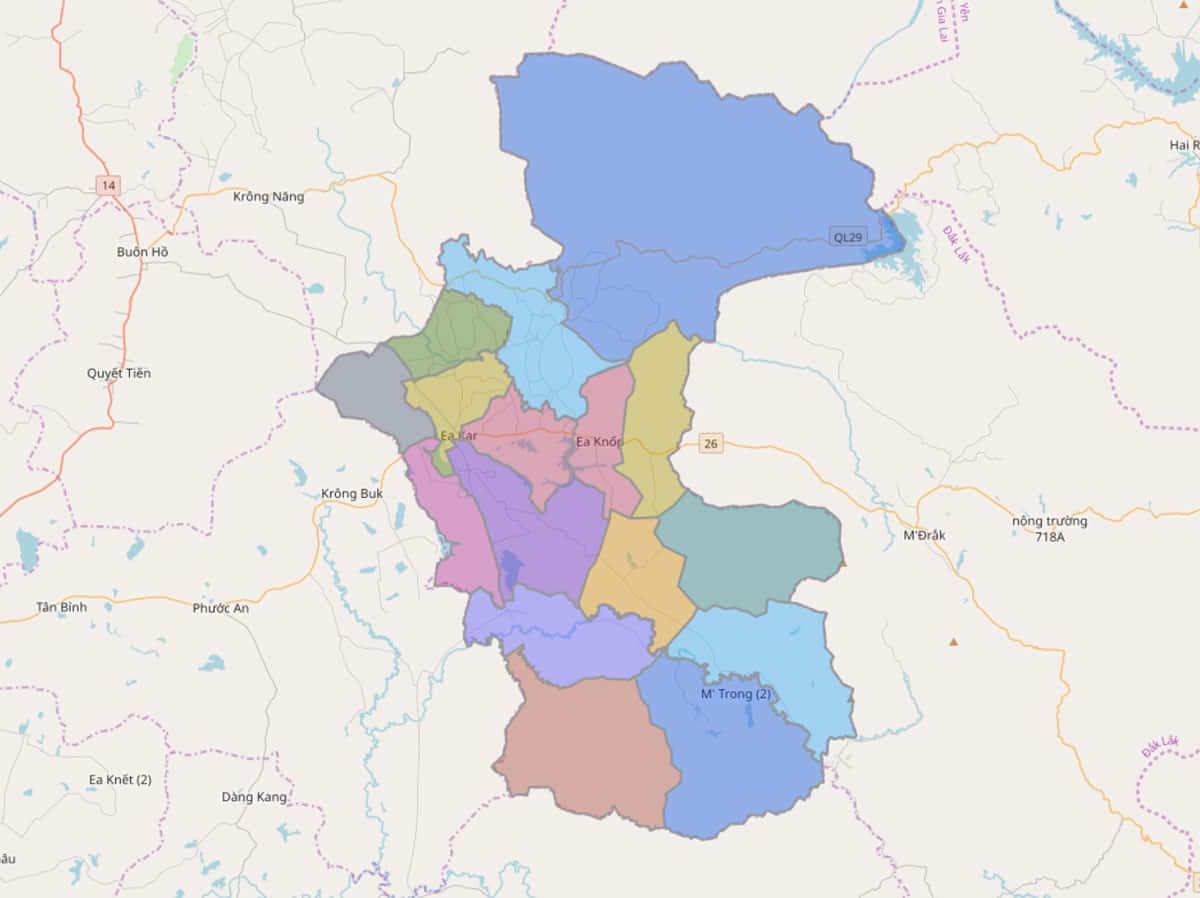 Bản đồ huyện Ea Kar