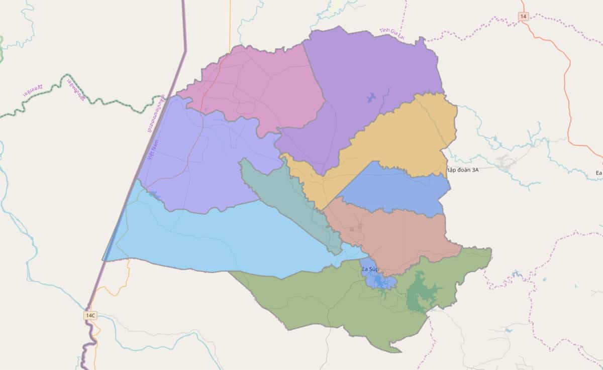 Bản đồ huyện Ea Súp
