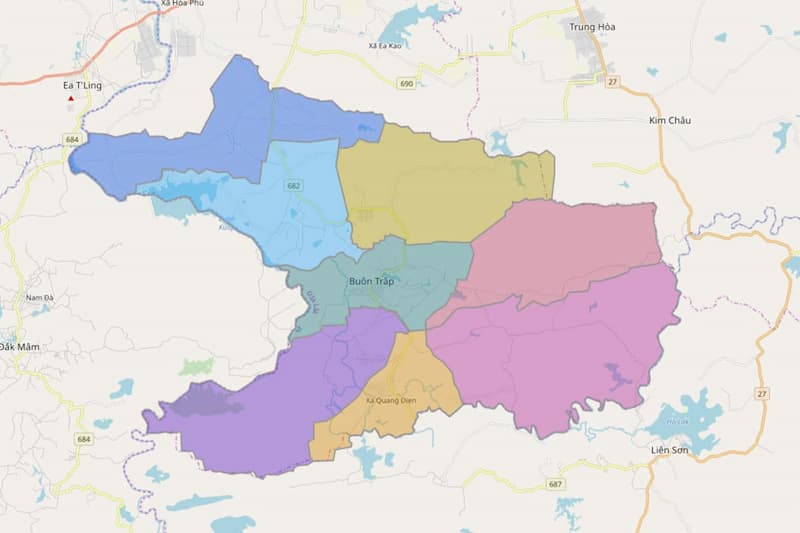 Bản đồ huyện Krông Ana