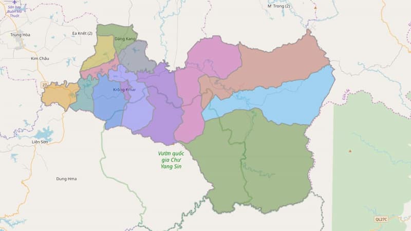 Bản đồ huyện Krông Bông