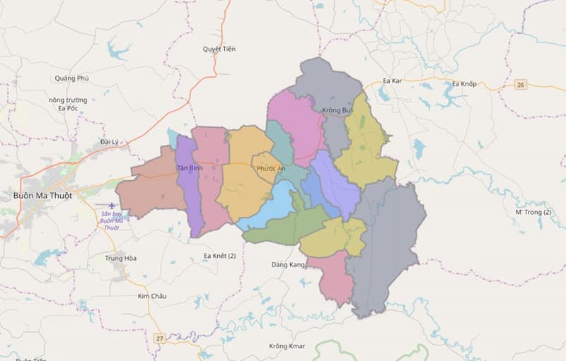  Bản đồ huyện Krông Pắc