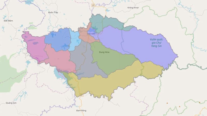  Bản đồ huyện Lắk