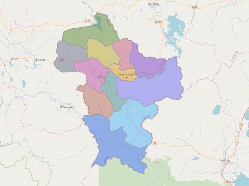  Bản đồ huyện M'Đrắk