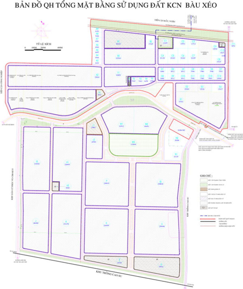 Bản đồ khu công nghiệp Bàu Xéo