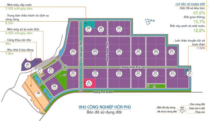 Bản đồ quy hoạch dự án khu công nghiệp Hòa Phú