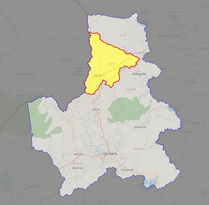 Bản đồ huyện Đắk Mil