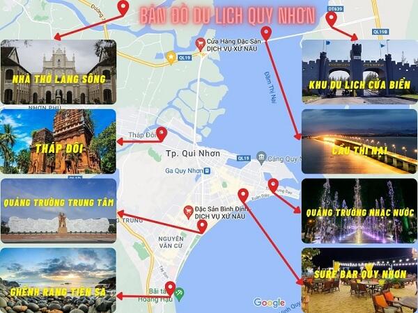 Bản đồ du lịch Quy Nhơn 2019