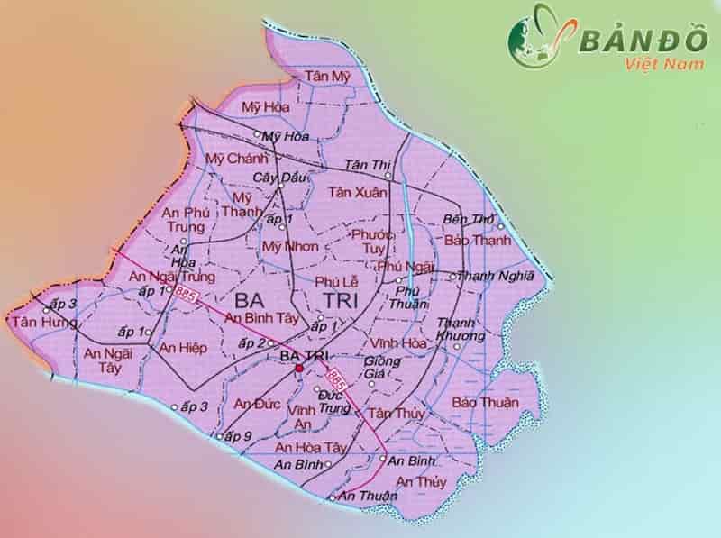Bản đồ huyện Ba Tri