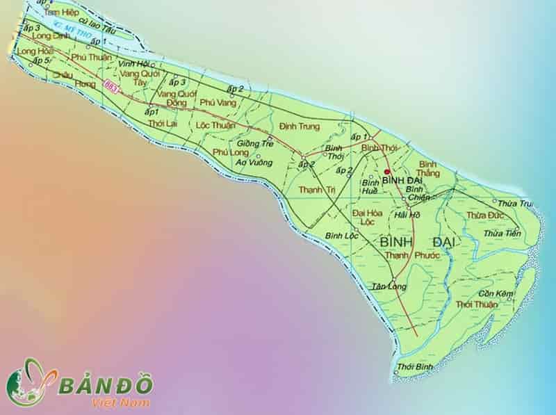 Bản đồ huyện Ba Tri tỉnh Bến Tre