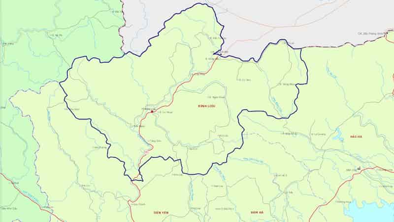 Bản đồ Huyện Bình Liêu    