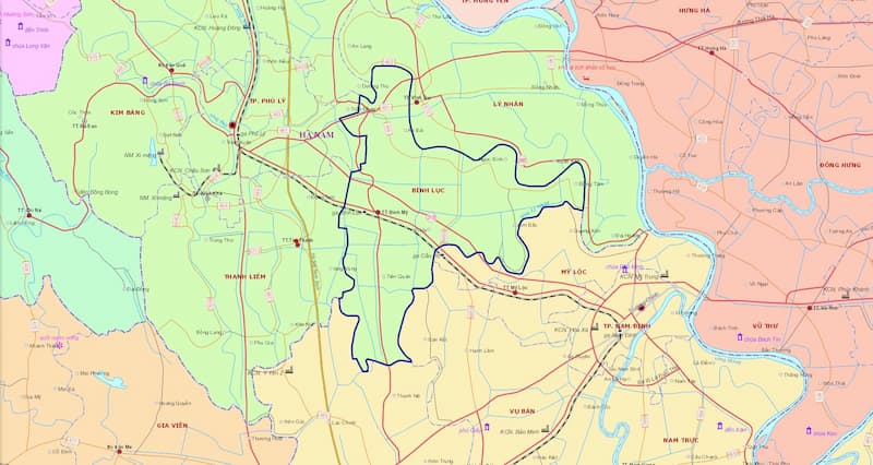 Bản đồ huyện Bình Lục​ 