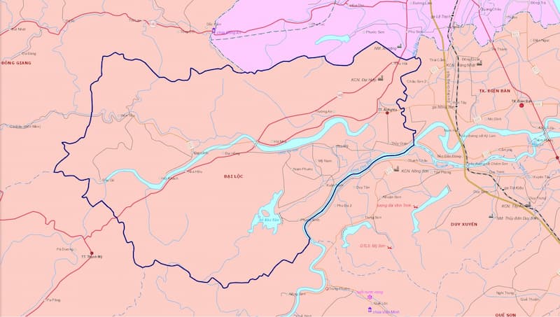 Bản đồ huyện Đại Lộc