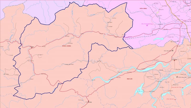 Bản đồ huyện Đông Giang