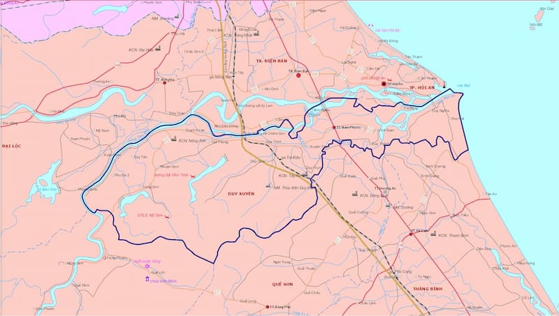 Bản đồ huyện Duy Xuyên