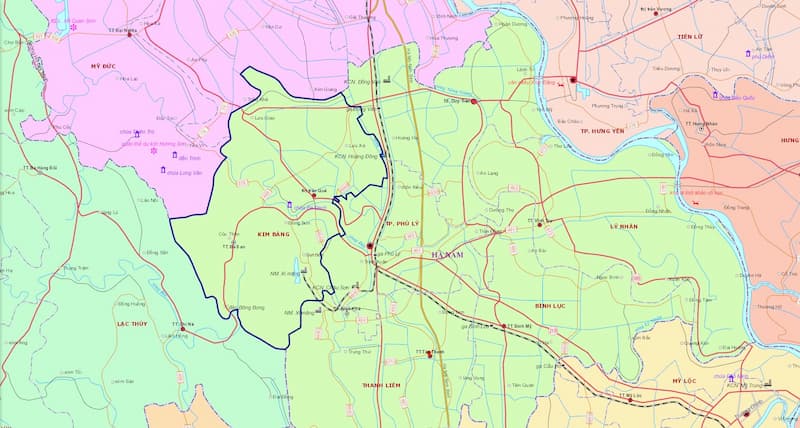 Bản đồ huyện Kim Bảng