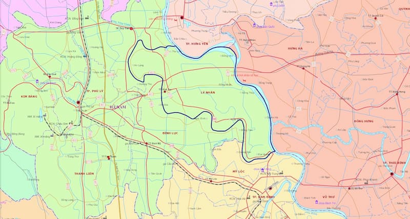 Bản đồ huyện Lý Nhân