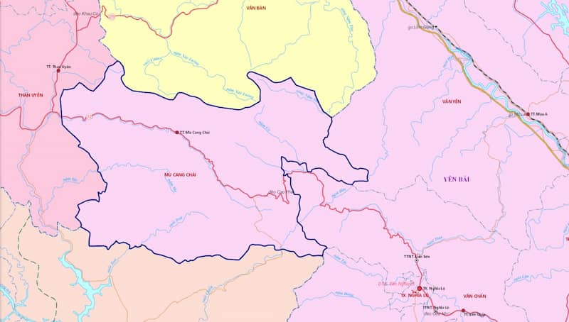 Bản đồ huyện Mù Cang Chải