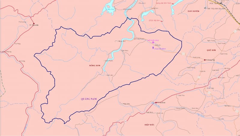 Bản đồ huyện Nông Sơn