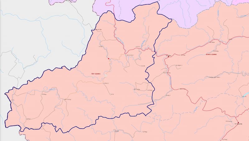 Bản đồ huyện Tây Giang