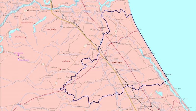 Bản đồ huyện Thăng Bình
