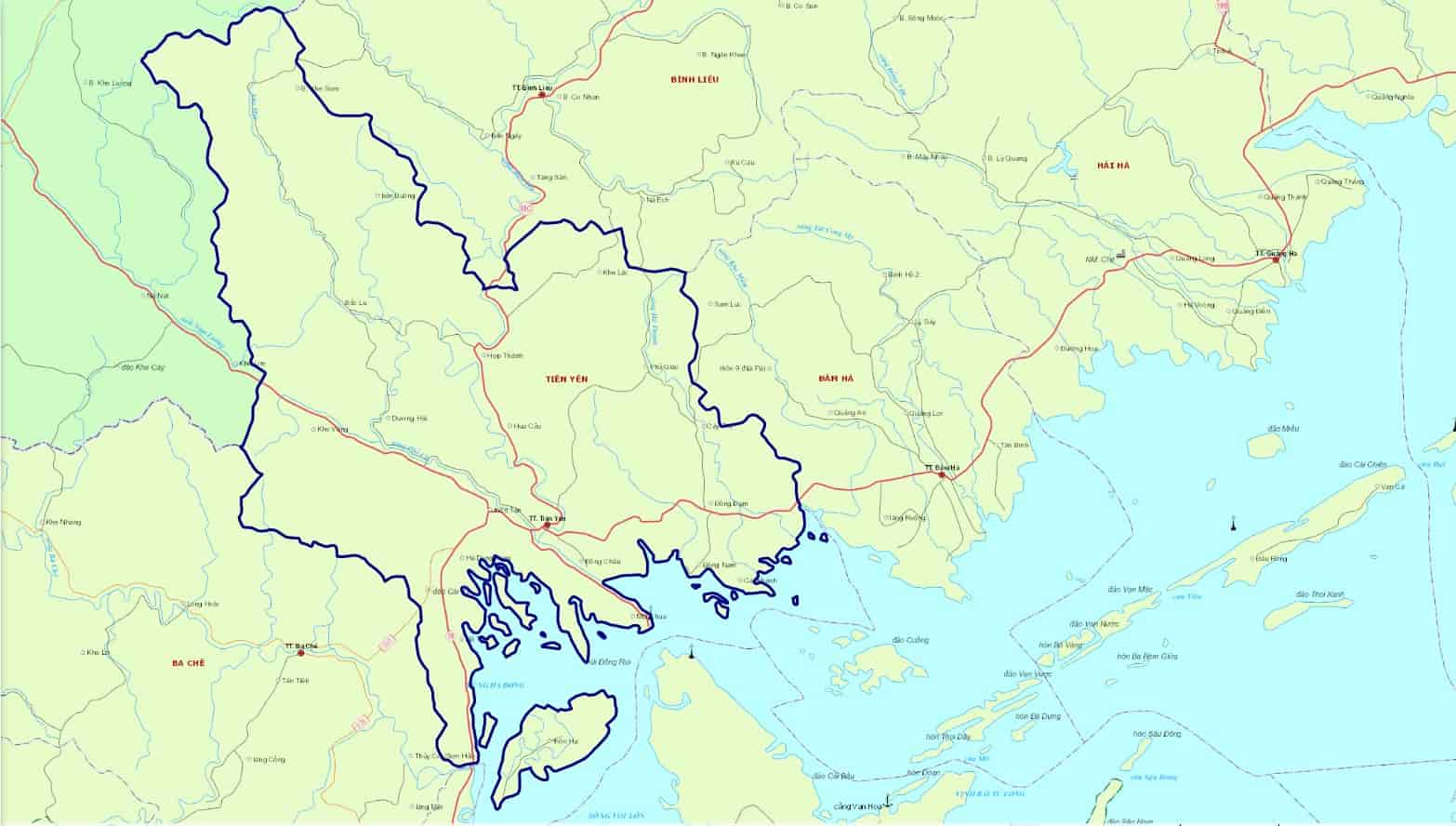 Bản đồ huyện Tiên Yên