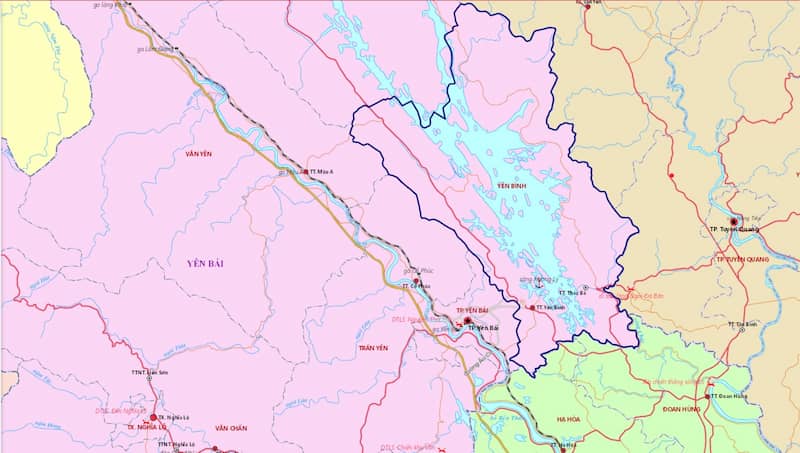 Bản đồ huyện Yên Bình