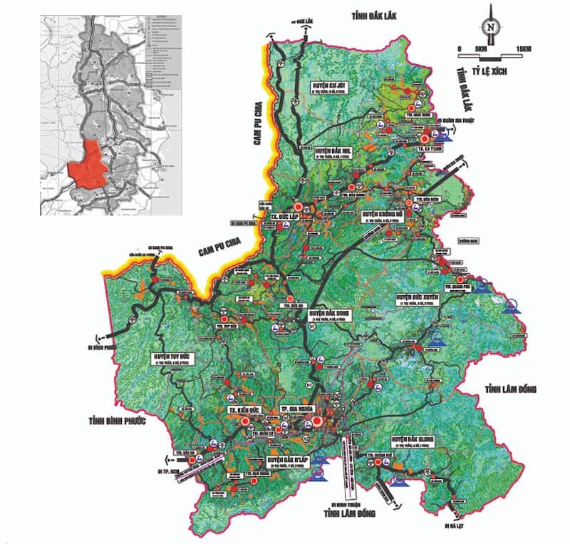 Bản đồ quy hoạch mới nhất của tỉnh Đắk Nông