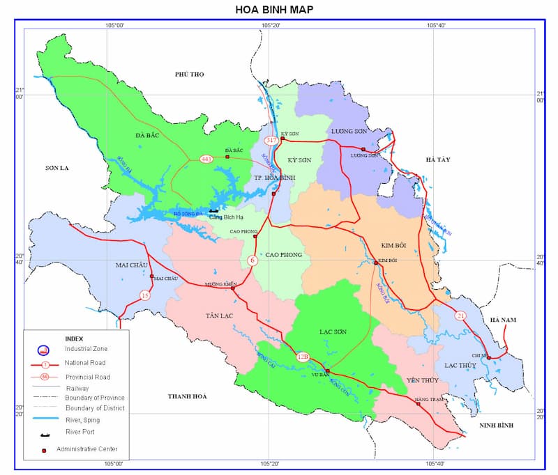 Bản đồ quy hoạch mới nhất của tỉnh Hòa Bình