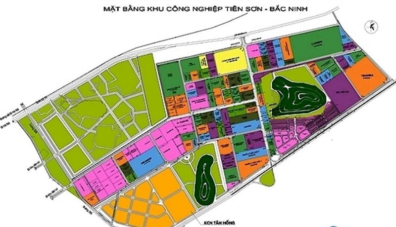 Bản đồ quy hoạch Khu công nghiệp Tiên Sơn Bắc Ninh
