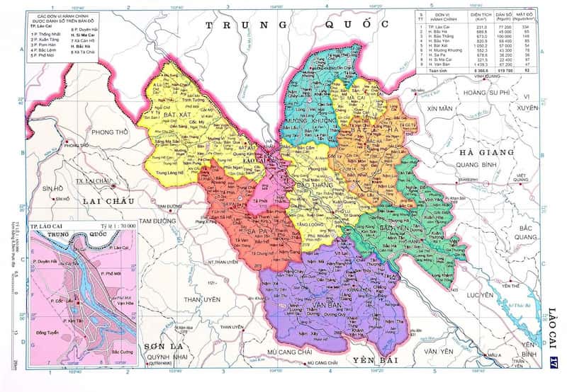 Bản đồ Lào Cai khổ lớn