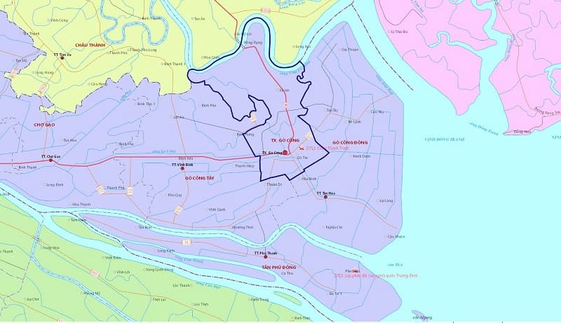 Bản đồ Thị xã Gò Công