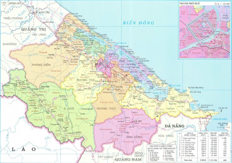 Bản đồ Thừa Thiên Huế khổ lớn