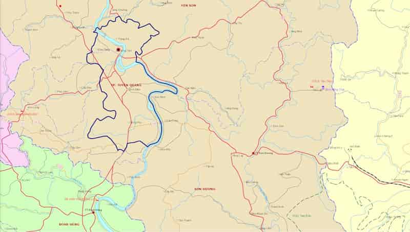 Bản đồ thành phố Tuyên Quang