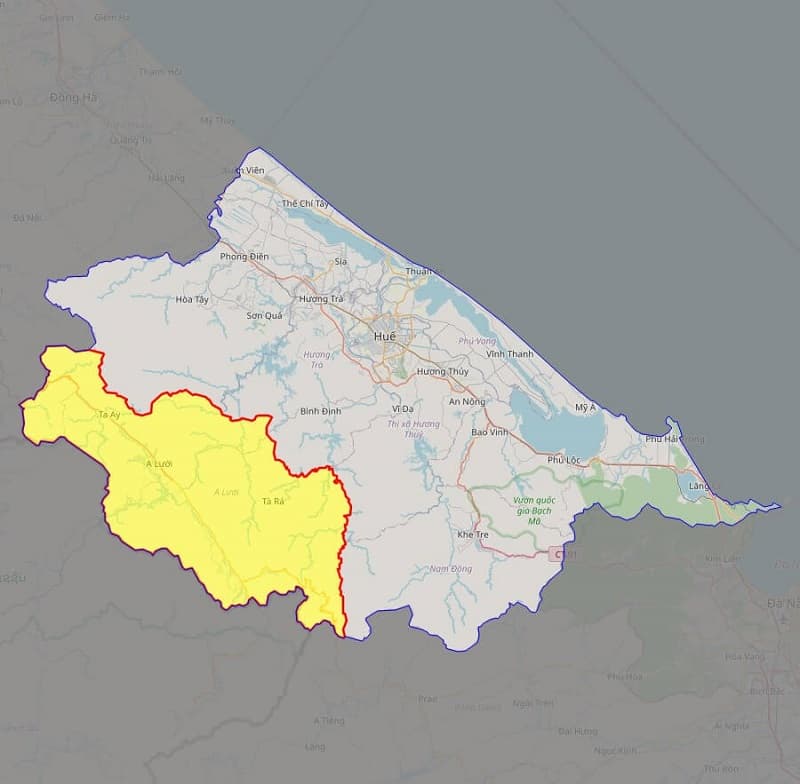 Bản đồ huyện A Lưới