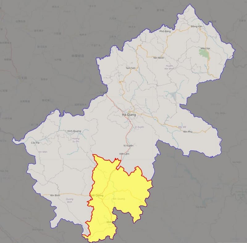 Bản đồ huyện Bắc Quang