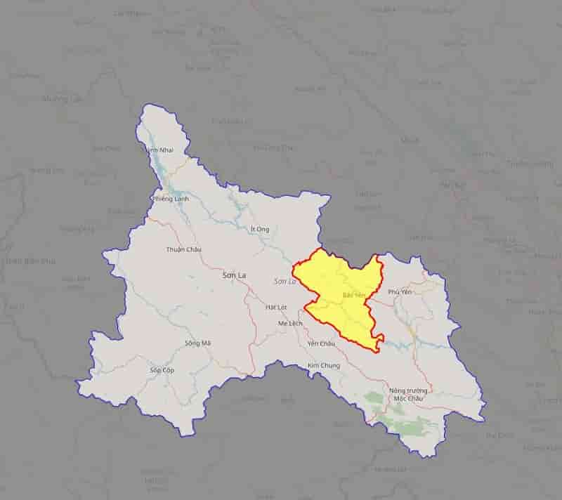 Bản đồ huyện Bắc Yên