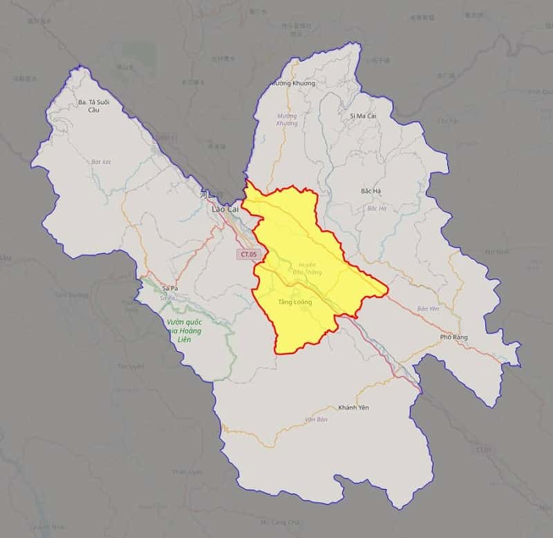 Bản đồ huyện Bảo Thắng