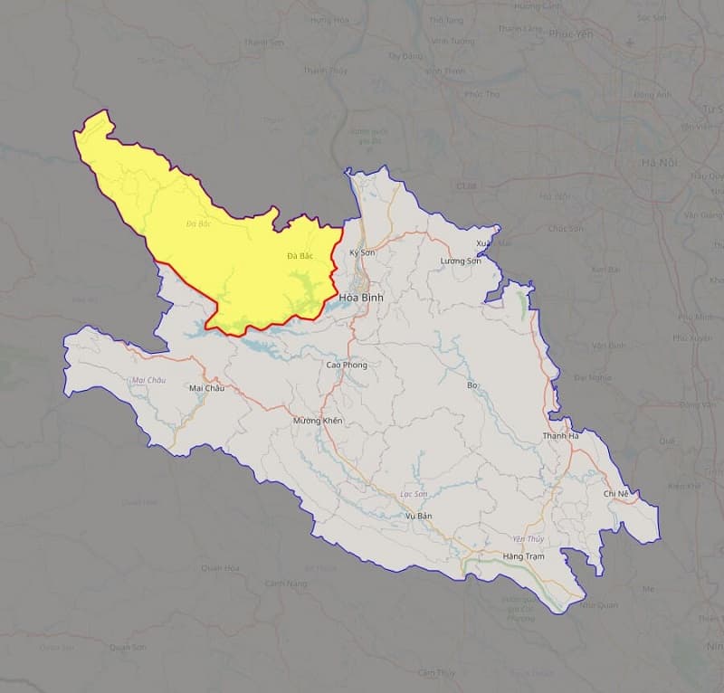 Bản đồ huyện Đà Bắc