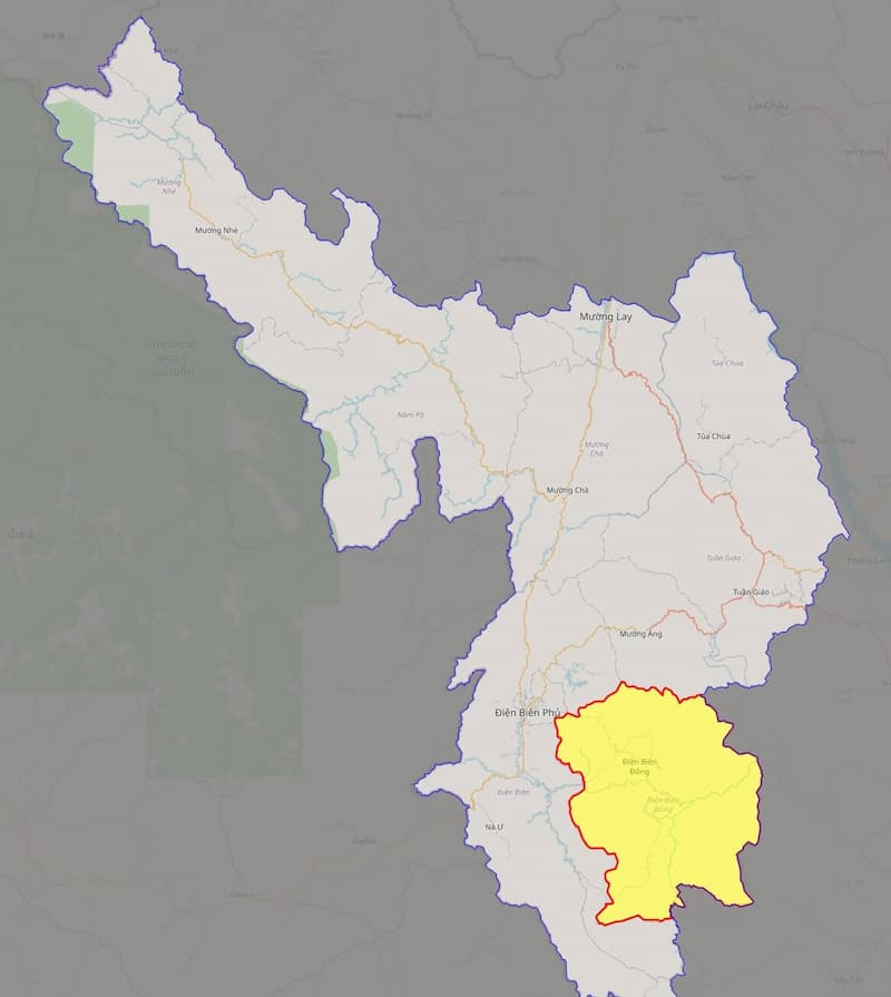 Bản đồ huyện Điện Biên Đông