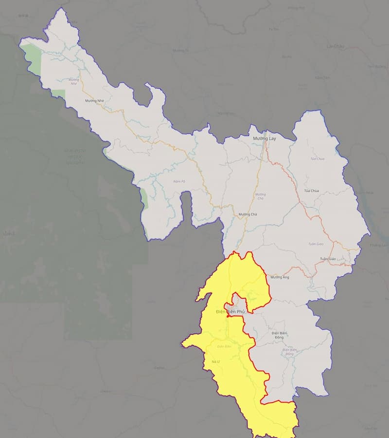 Bản đồ huyện Điện Biên