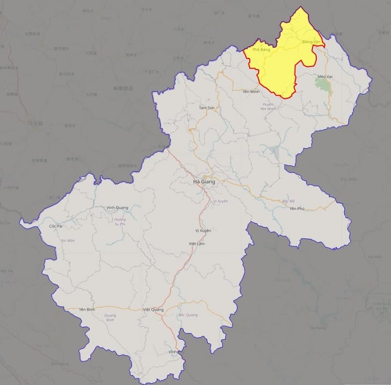 Bản đồ huyện Đồng Văn