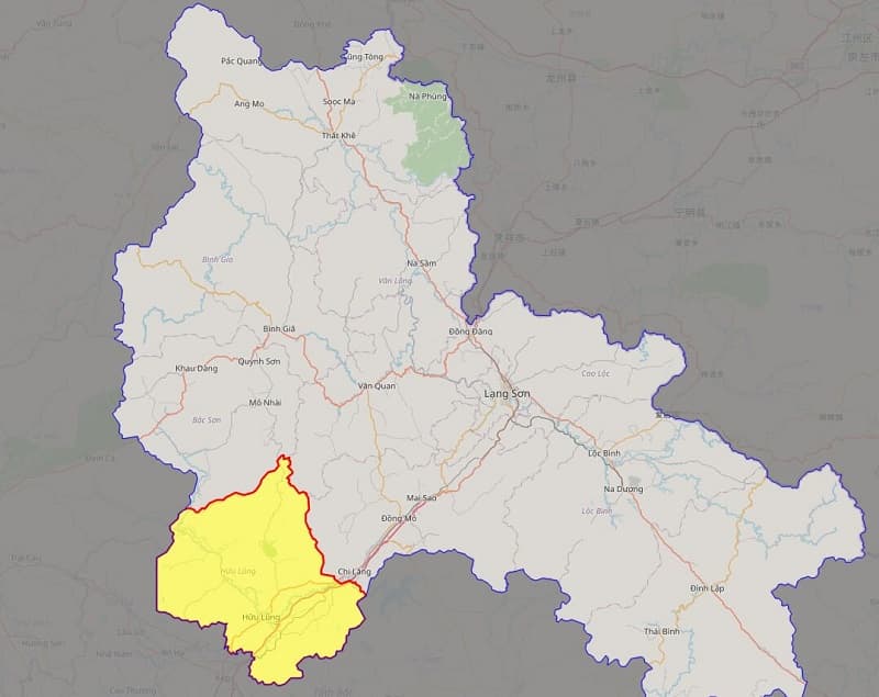 Bản đồ huyện Hữu Lũng
