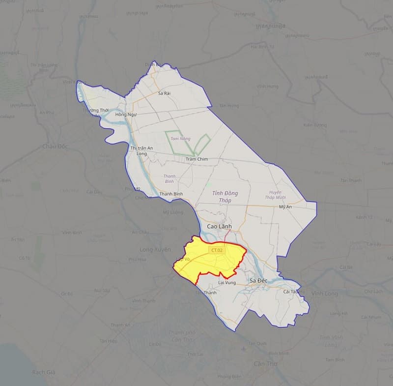 Bản đồ huyện Lấp Vò