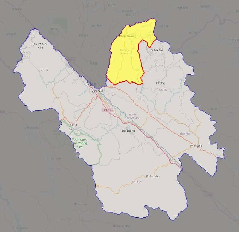 Bản đồ huyện Mường Khương
